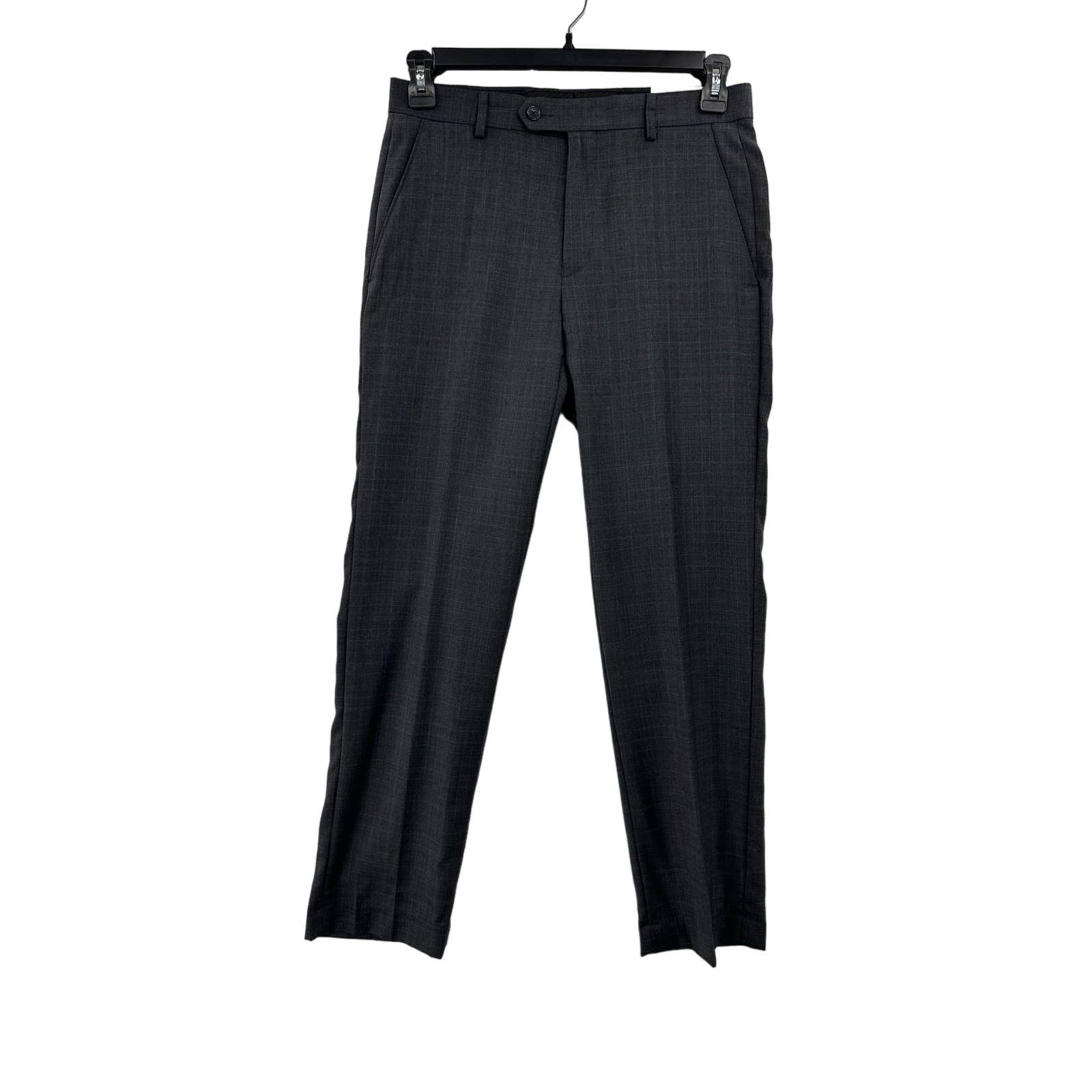 Lauren Ralph Lauren Mens Edgewood Dress Pants Gray Stripe 100% Wool 30wx30l New